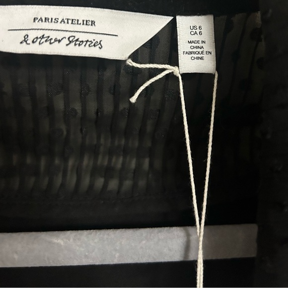 Paris Atelier & Other Stories Layered Clover Mini Dress Black Velvet Size 6 NWT - Picture 4 of 6